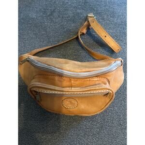 Sergios Collection Vintage 1980s Natural Camel Leather Fanny Pack Bag